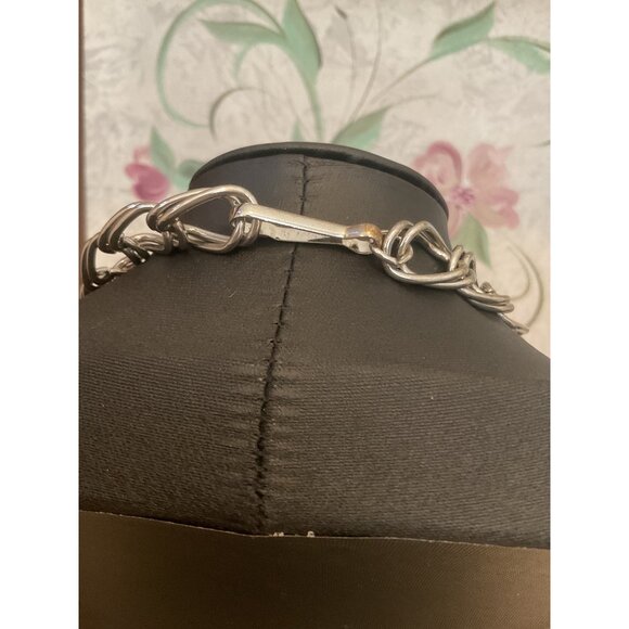 Silver Tone Twisted Link Chain or Belt Necklace 36" Long - Picture 3 of 3